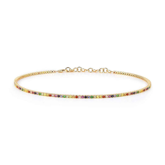 Rainbow Sapphire Tennis Choker