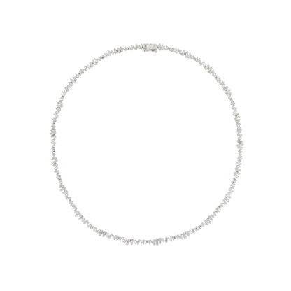 Cluster Baguette Diamond Necklace