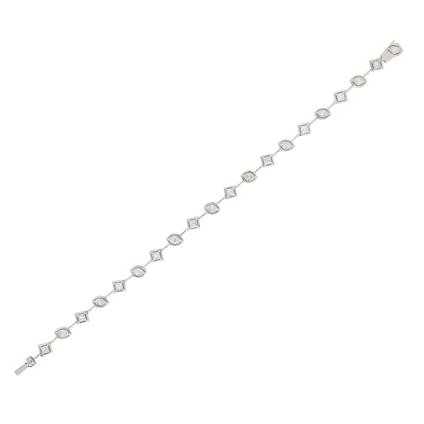 Mixed-Cut Diamond Link Bracelet - TENNIS CLUB