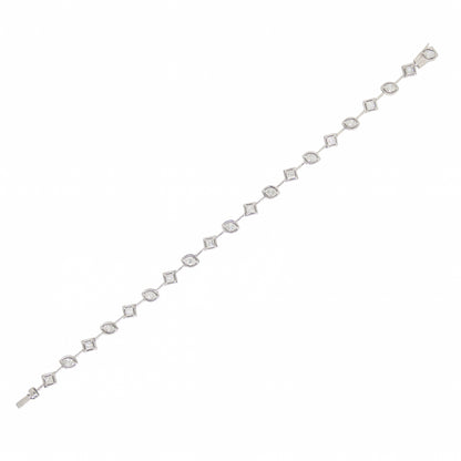 Mixed-Cut Diamond Link Bracelet - TENNIS CLUB
