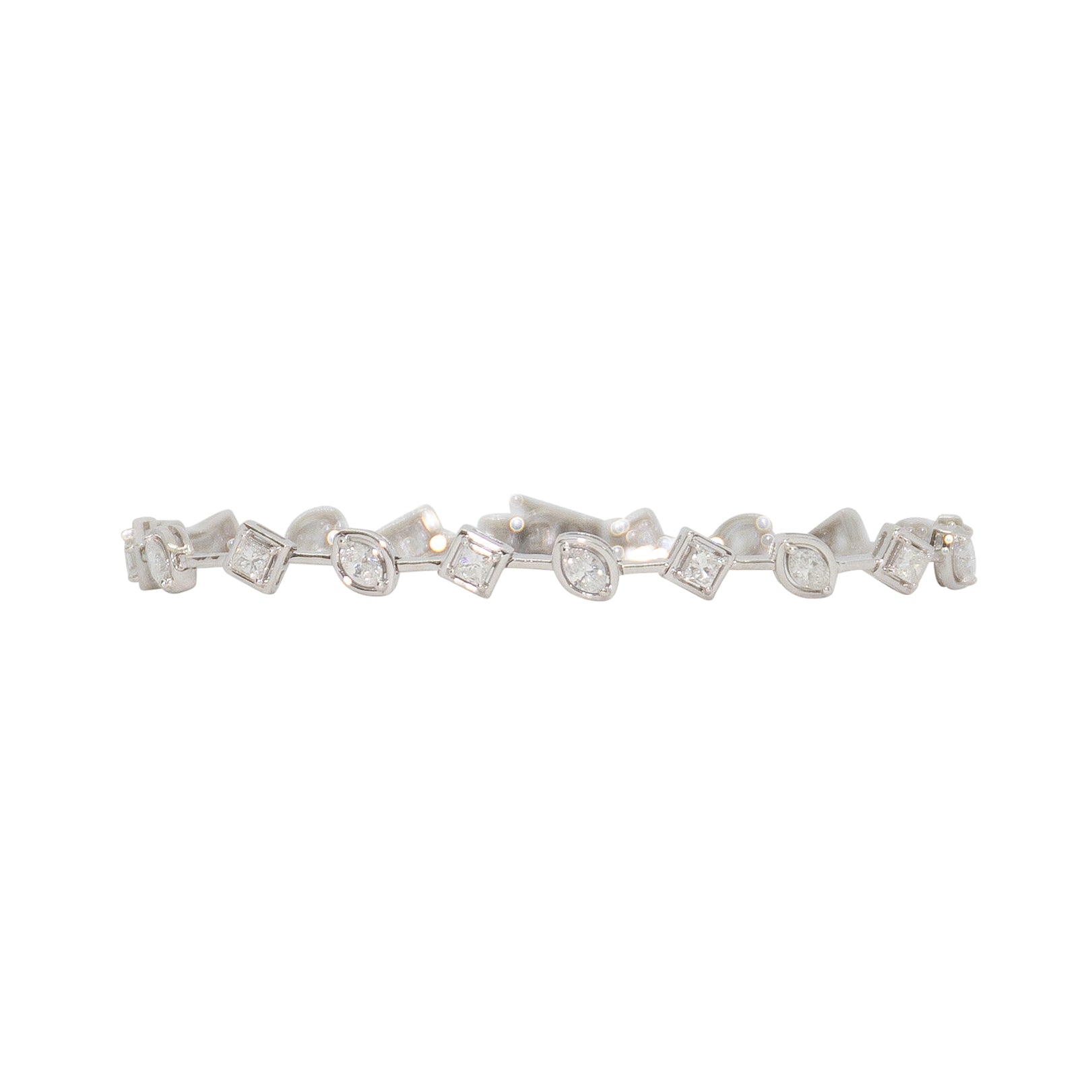 Mixed-Cut Diamond Link Bracelet - TENNIS CLUB