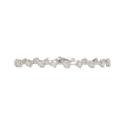 Mixed-Cut Diamond Link Bracelet - TENNIS CLUB