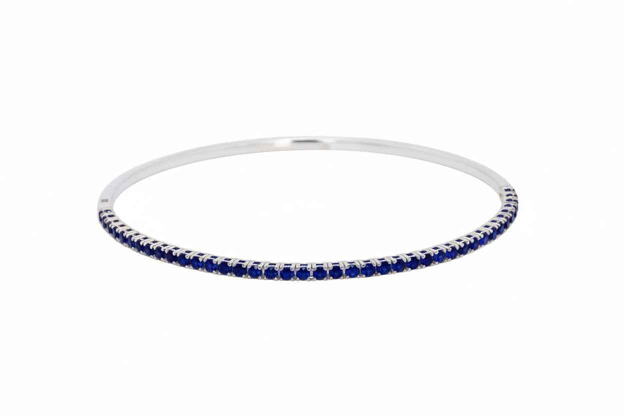 Blue Sapphire Flexible Tennis Bracelet