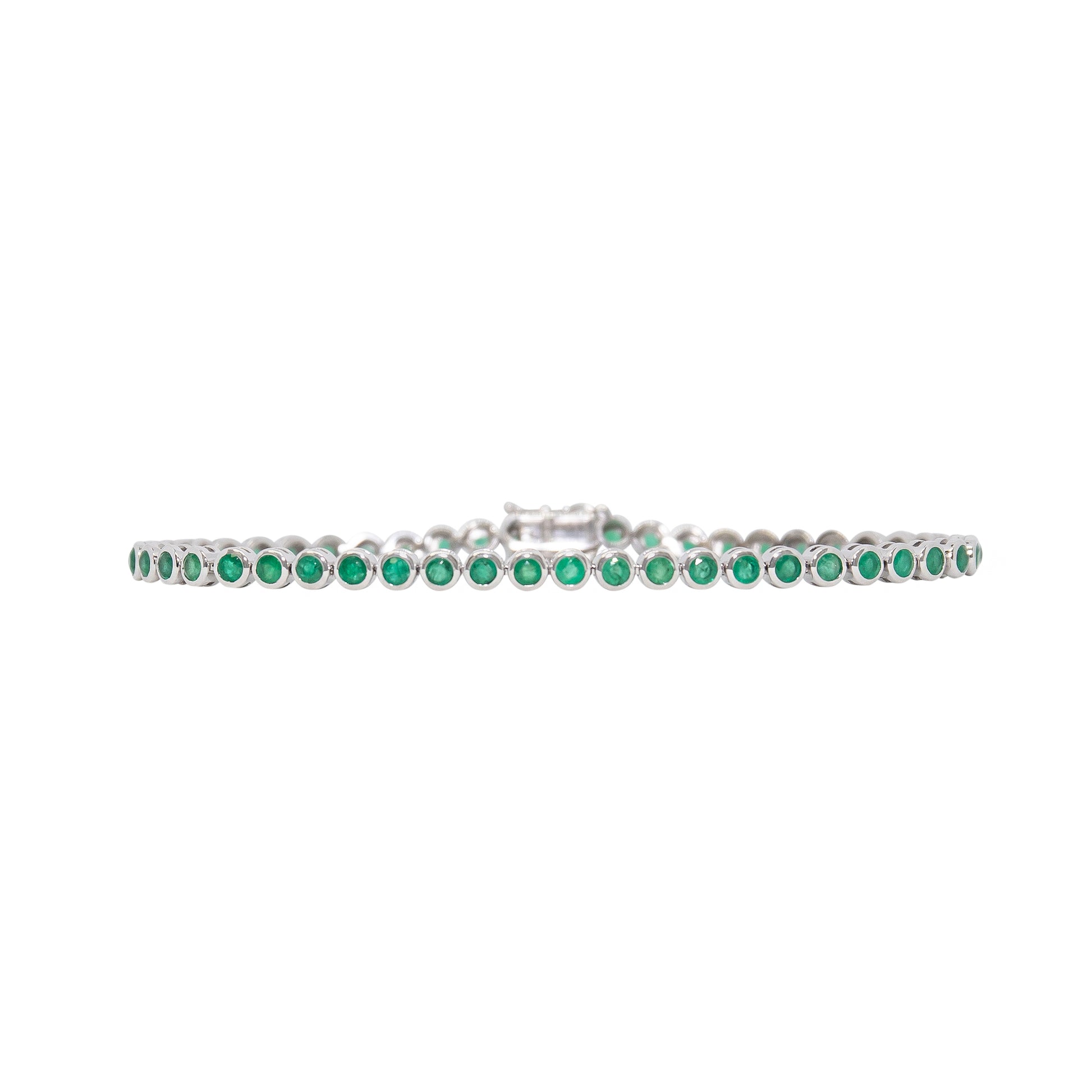 Bezel Set Emerald Tennis Bracelet - TENNIS CLUB