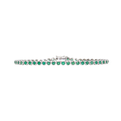 Bezel Set Emerald Tennis Bracelet - TENNIS CLUB