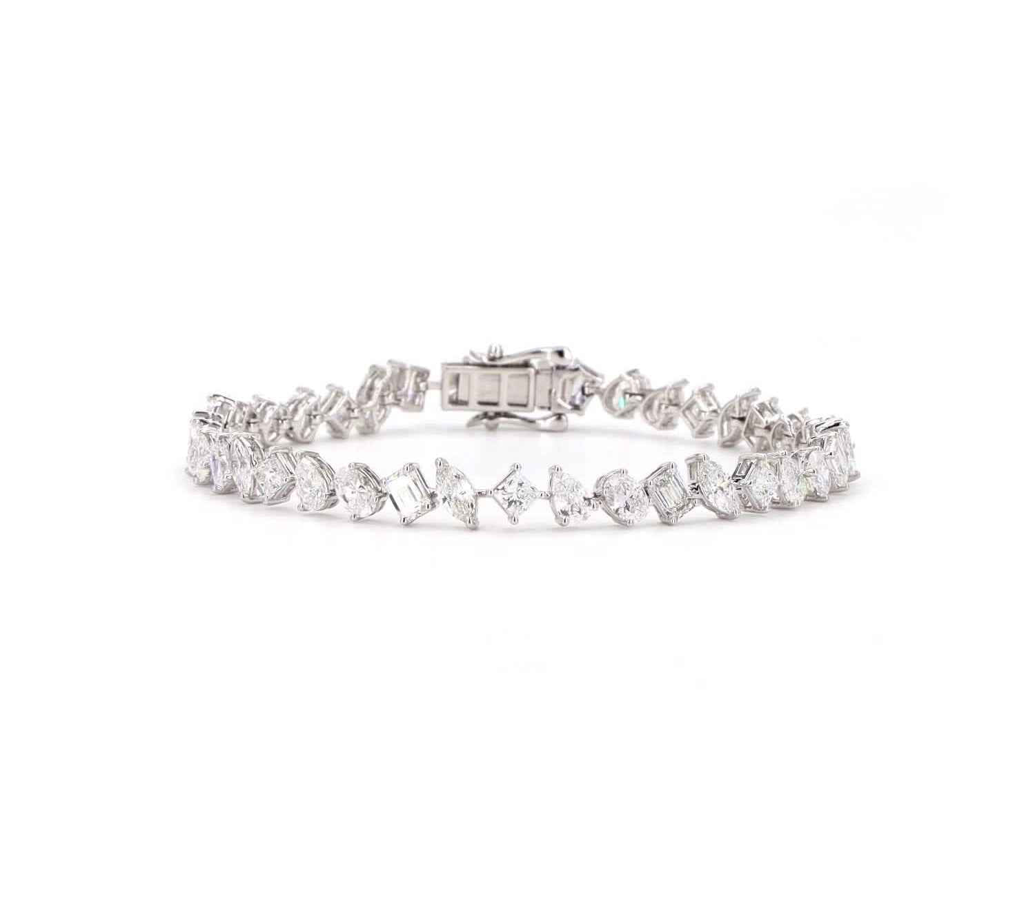 Tilted Fancy Shape Lab Diamond Bracelet