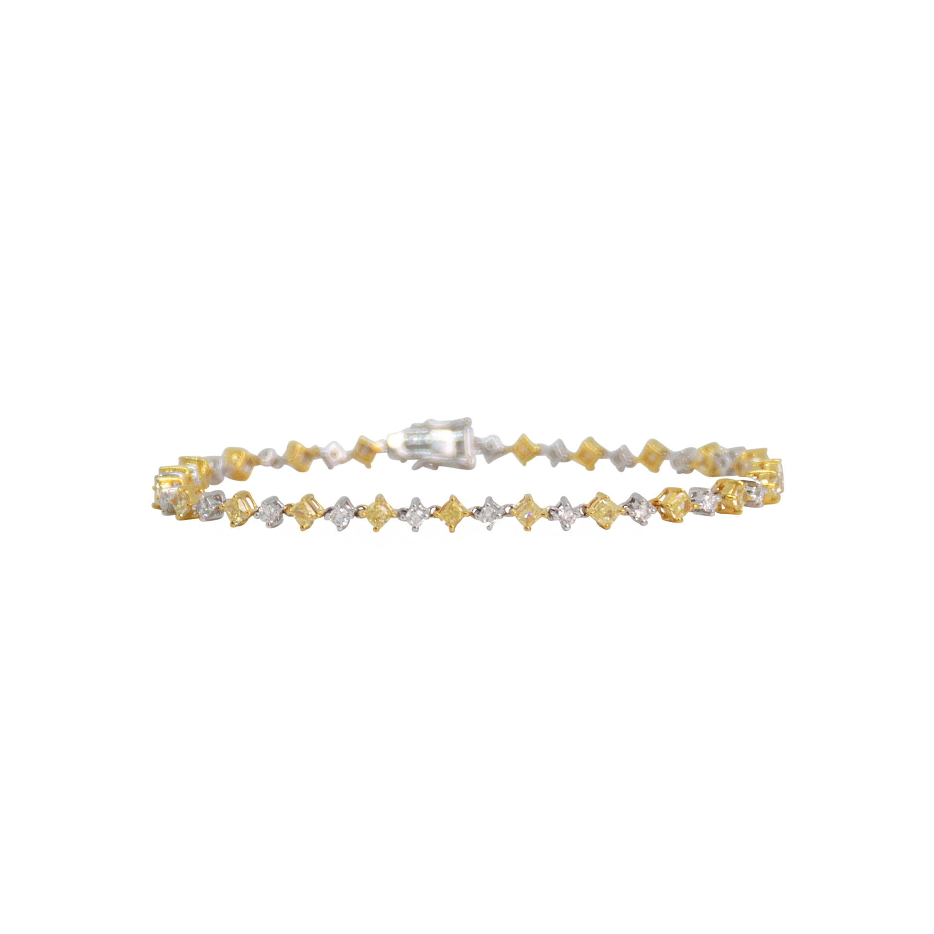 Yellow & White Diamond Tennis Bracelet - TENNIS CLUB