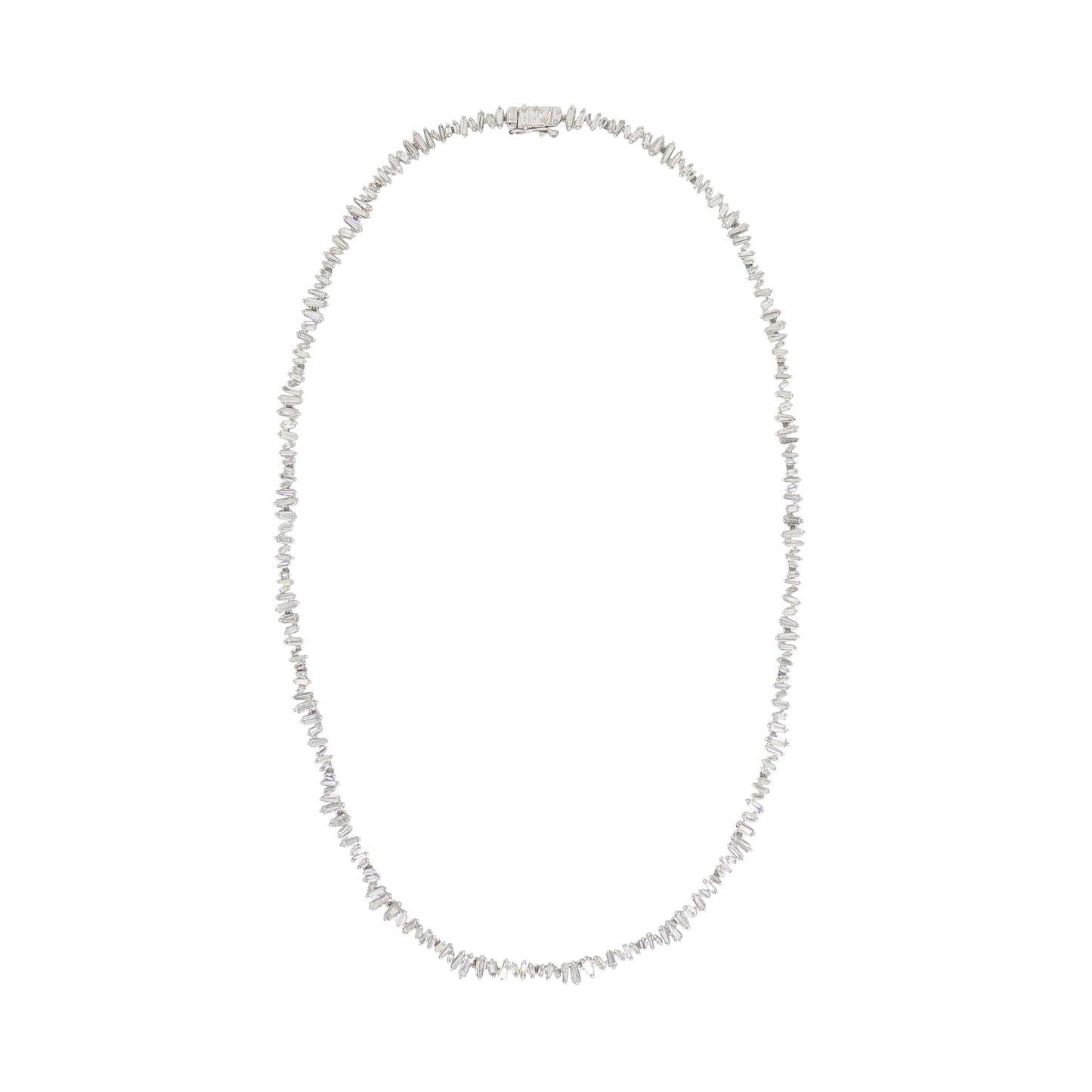 Cluster Baguette Diamond Necklace