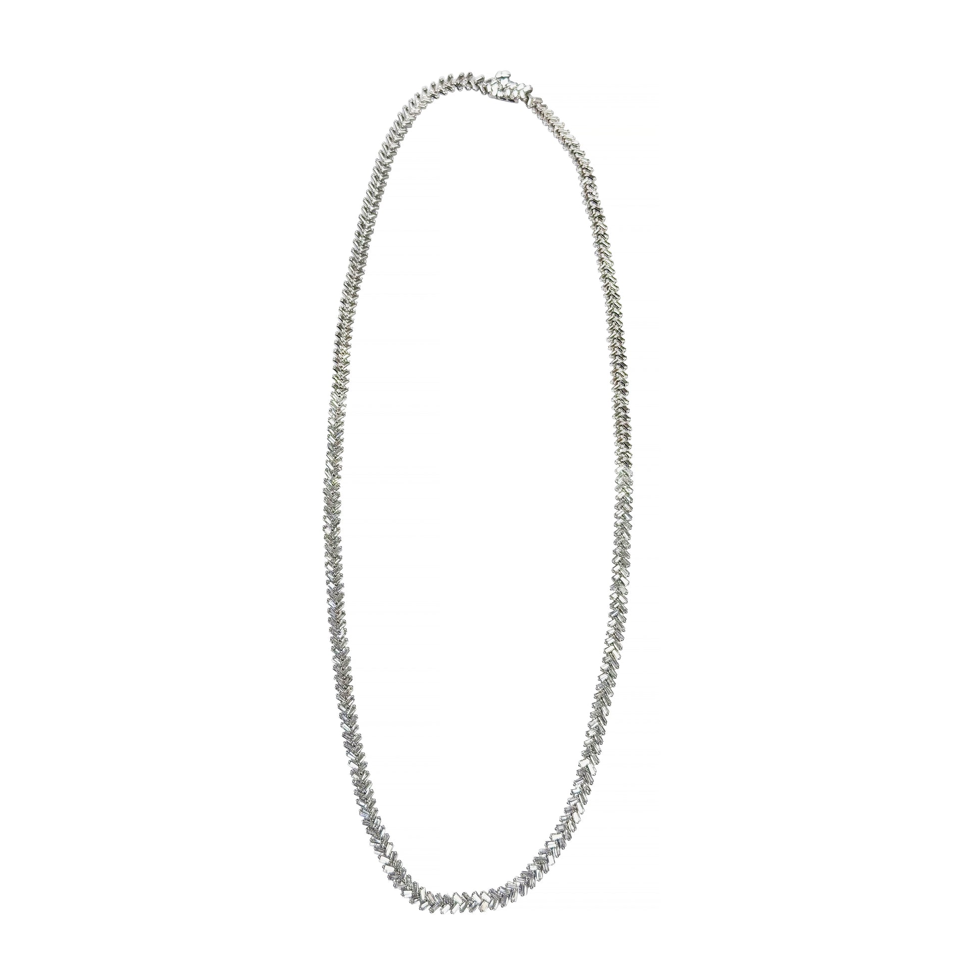Diamond Chevron Tennis Necklace - TENNIS CLUB