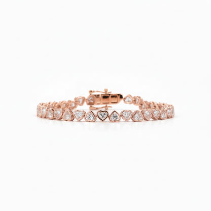 Bezel Hearts Lab Diamond Bracelet