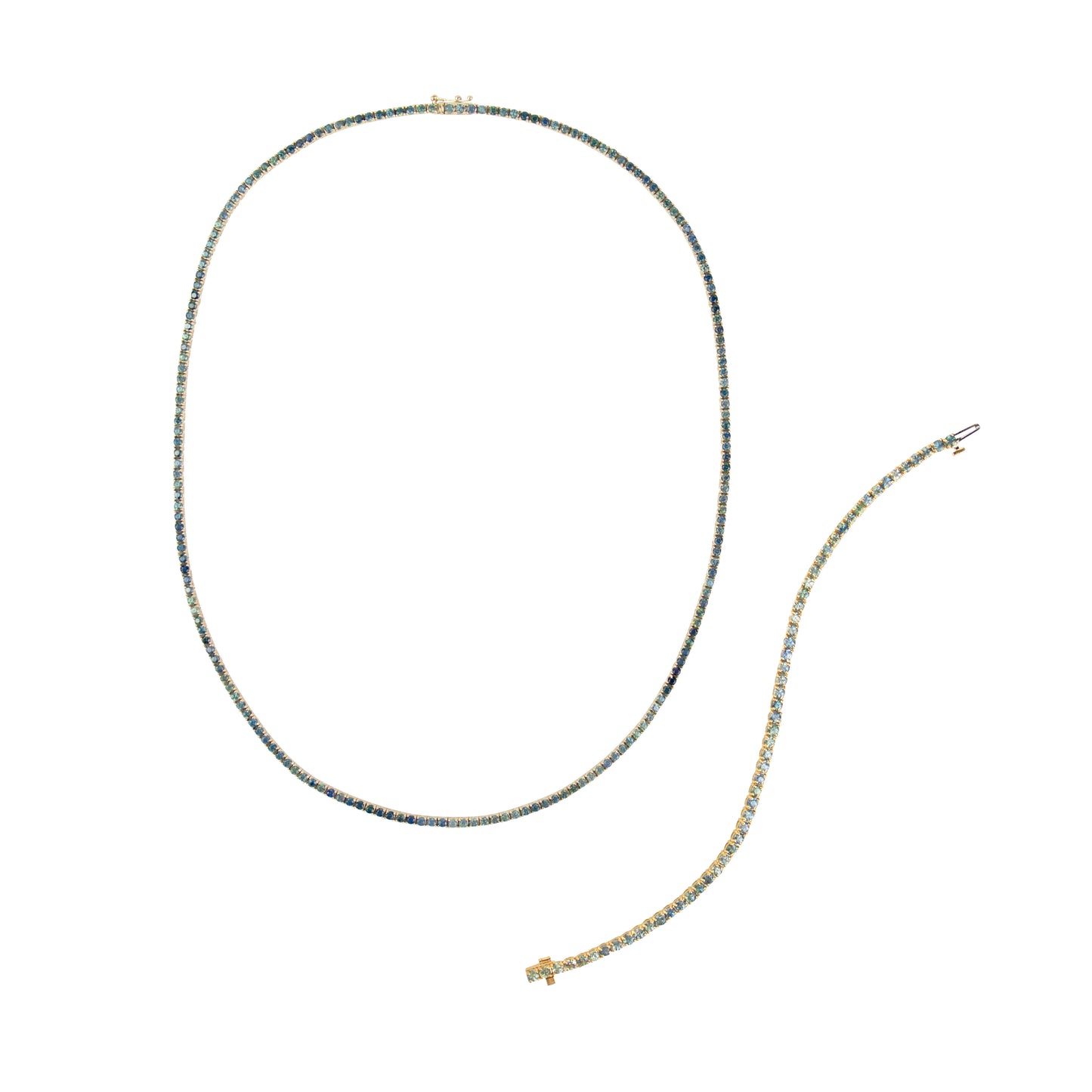 Bi-Color Fancy Sapphires Necklace - TENNIS CLUB