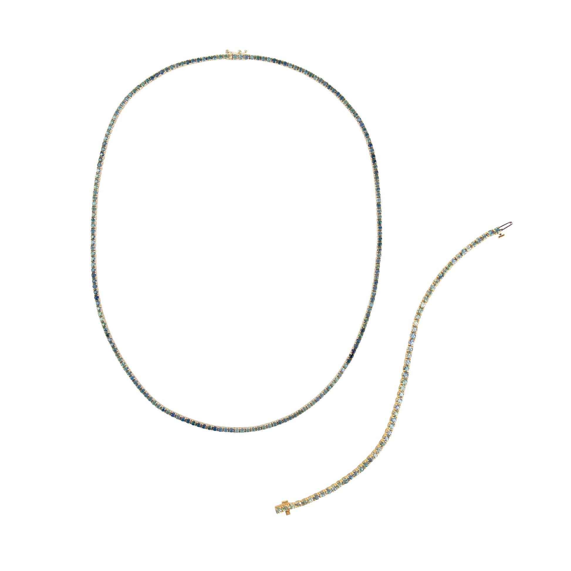 Bi-Color Fancy Sapphires Necklace - TENNIS CLUB