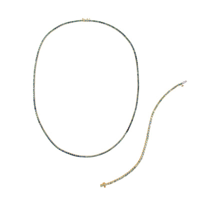 Bi-Color Fancy Sapphires Necklace - TENNIS CLUB