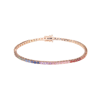 Rainbow Multi Sapphires Bracelet - TENNIS CLUB