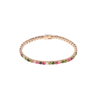 Tourmaline Multi Pink & Green Bracelet - TENNIS CLUB