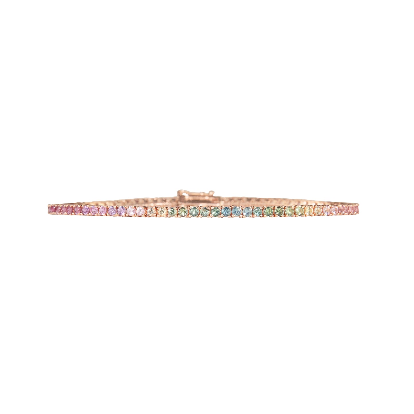 Pink Green Mix Sapphires Bracelet - TENNIS CLUB