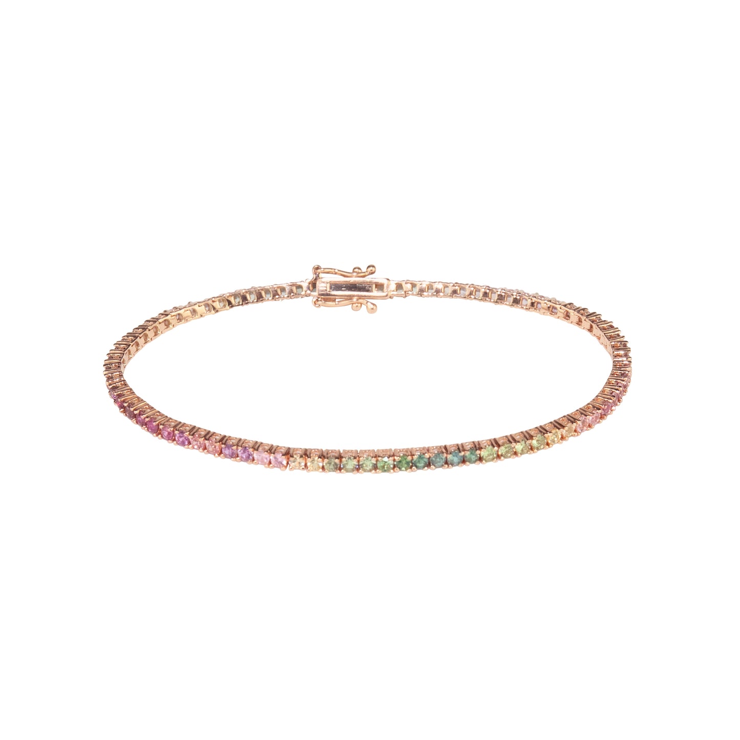 Pink Green Mix Sapphires Bracelet - TENNIS CLUB