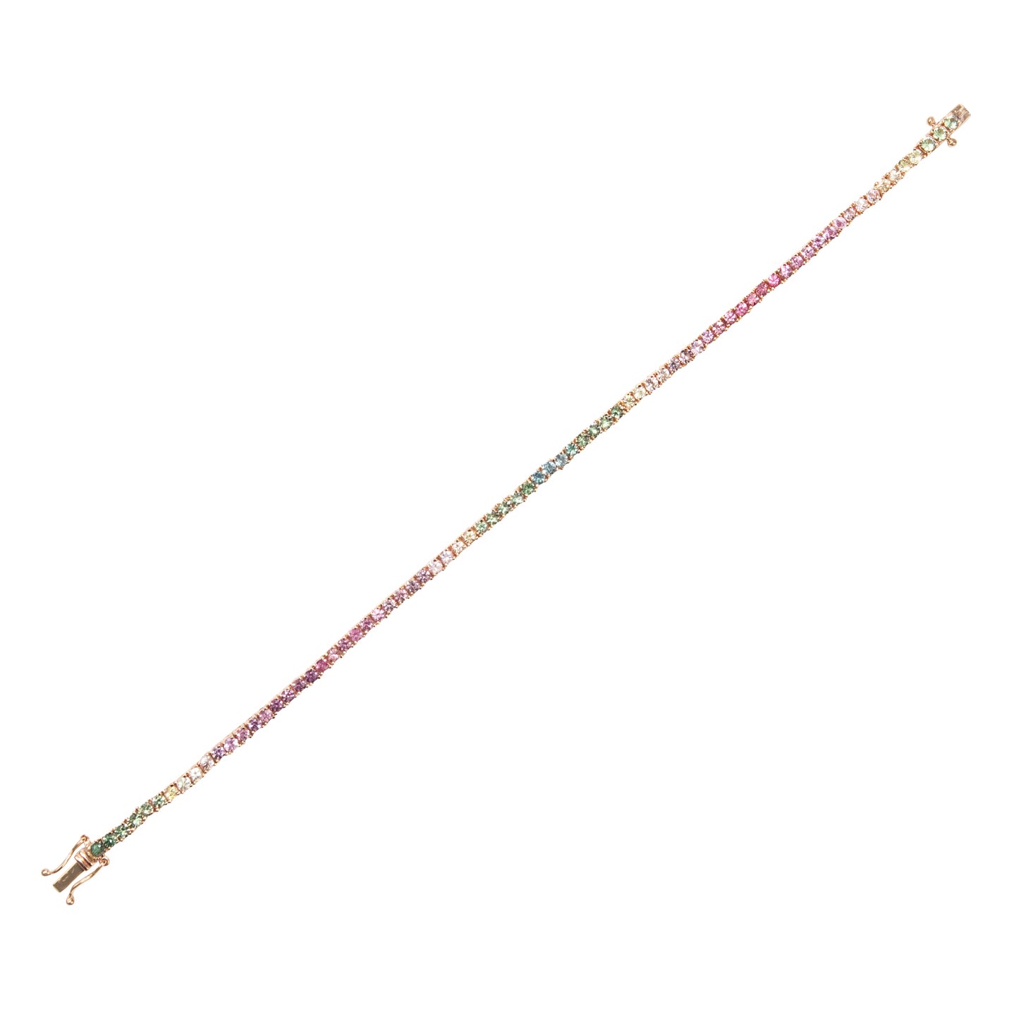 Pink Green Mix Sapphires Bracelet - TENNIS CLUB