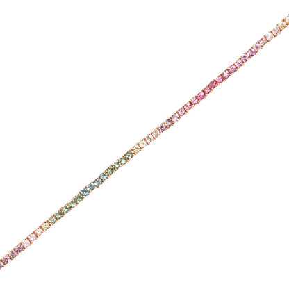 Pink Green Mix Sapphires Bracelet - TENNIS CLUB