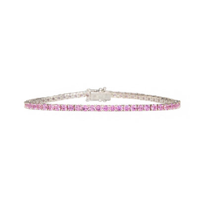 Fancy Pink Sapphires Bracelet - TENNIS CLUB