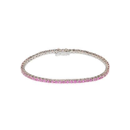 Fancy Pink Sapphires Bracelet - TENNIS CLUB
